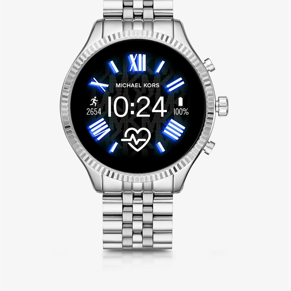 Michael Kors Silver Lexington Silver-Tone Smartwatch with Charger